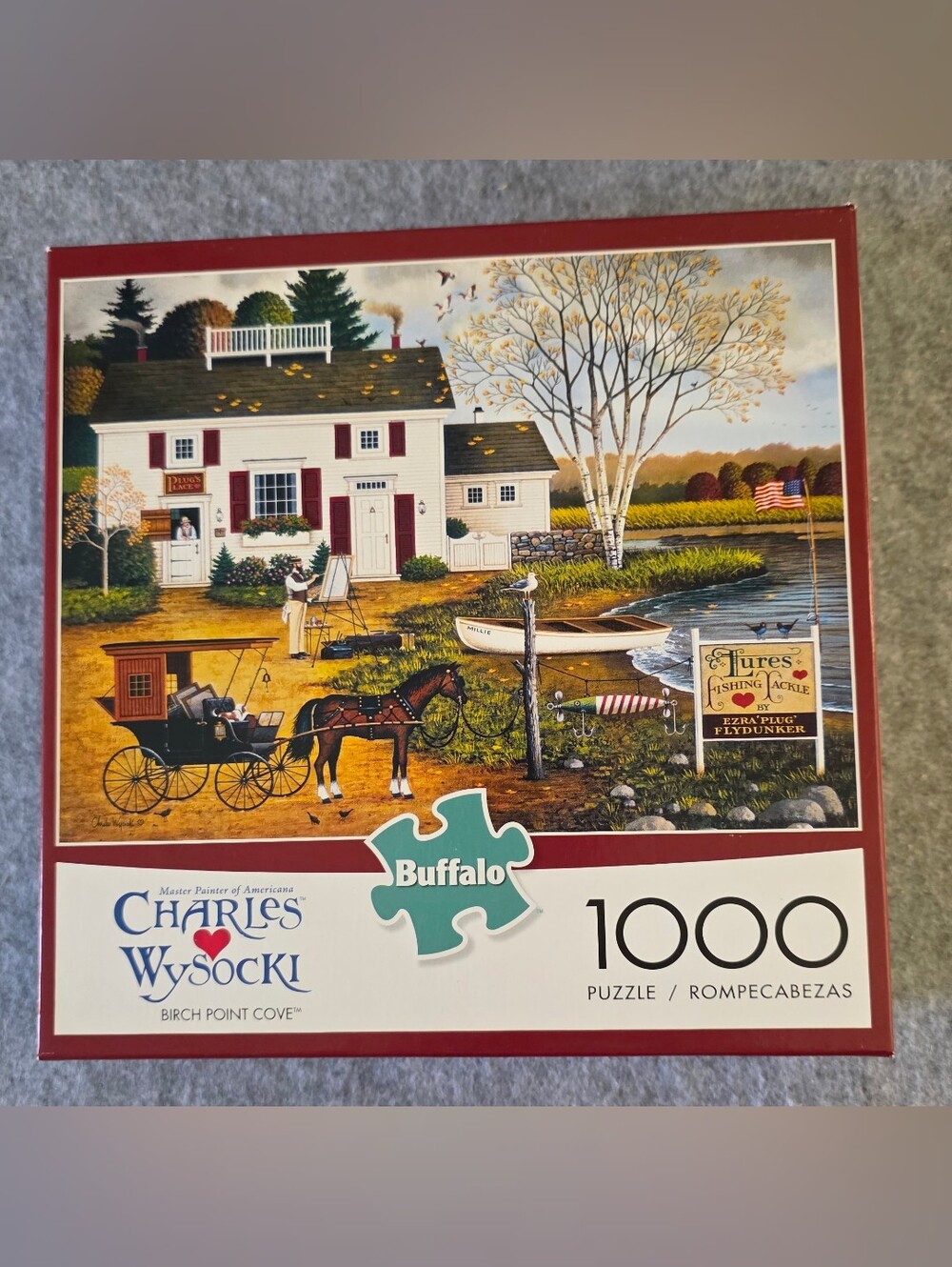 Buffalo Charles Wysocki Birch Point Cove 1000 Piece Puzzle Complete with Poster